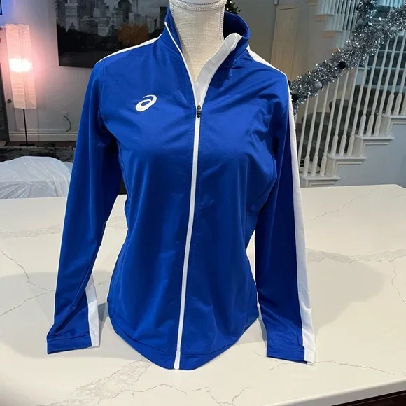 Vintage ASICS Royal Blue Track Jacket with White Trim women’s m - Picture 4 of 7